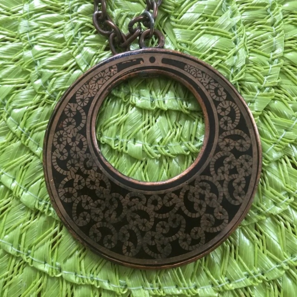 Copper Enamel Medallion Necklace